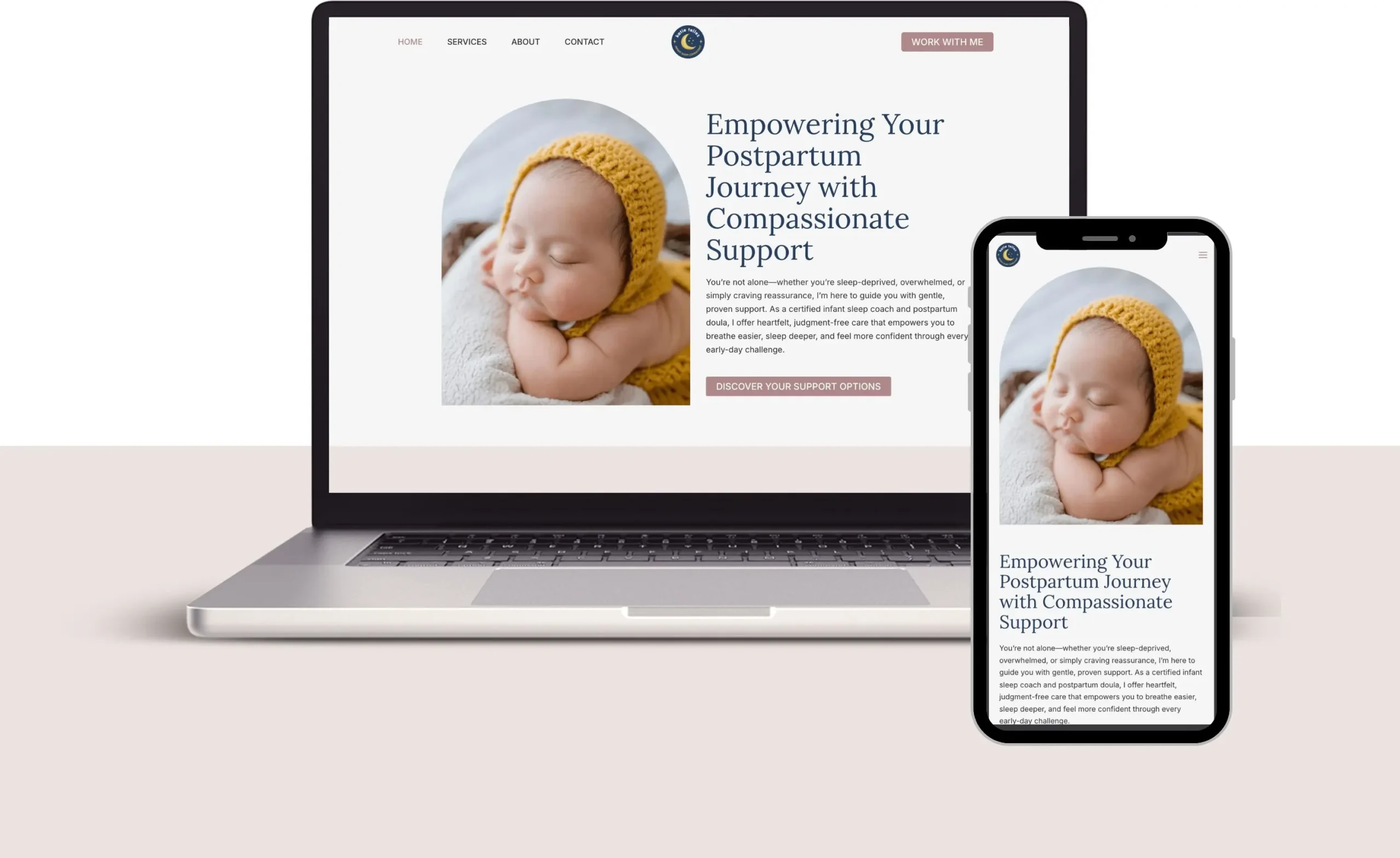 Katie Tellez Website in Desktop and Mobile Sample of Katie Tellez's website on desktop and mobile