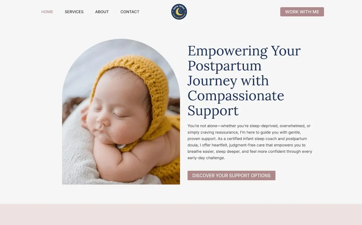 Katie Tellez Website in Desktop A screenshot of Katie Tellez's website in desktop view