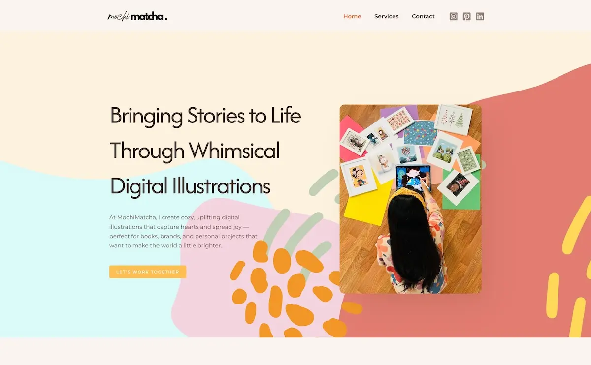 MochiMatcha Website in Desktop A screenshot of MochiMatcha's website in desktop view