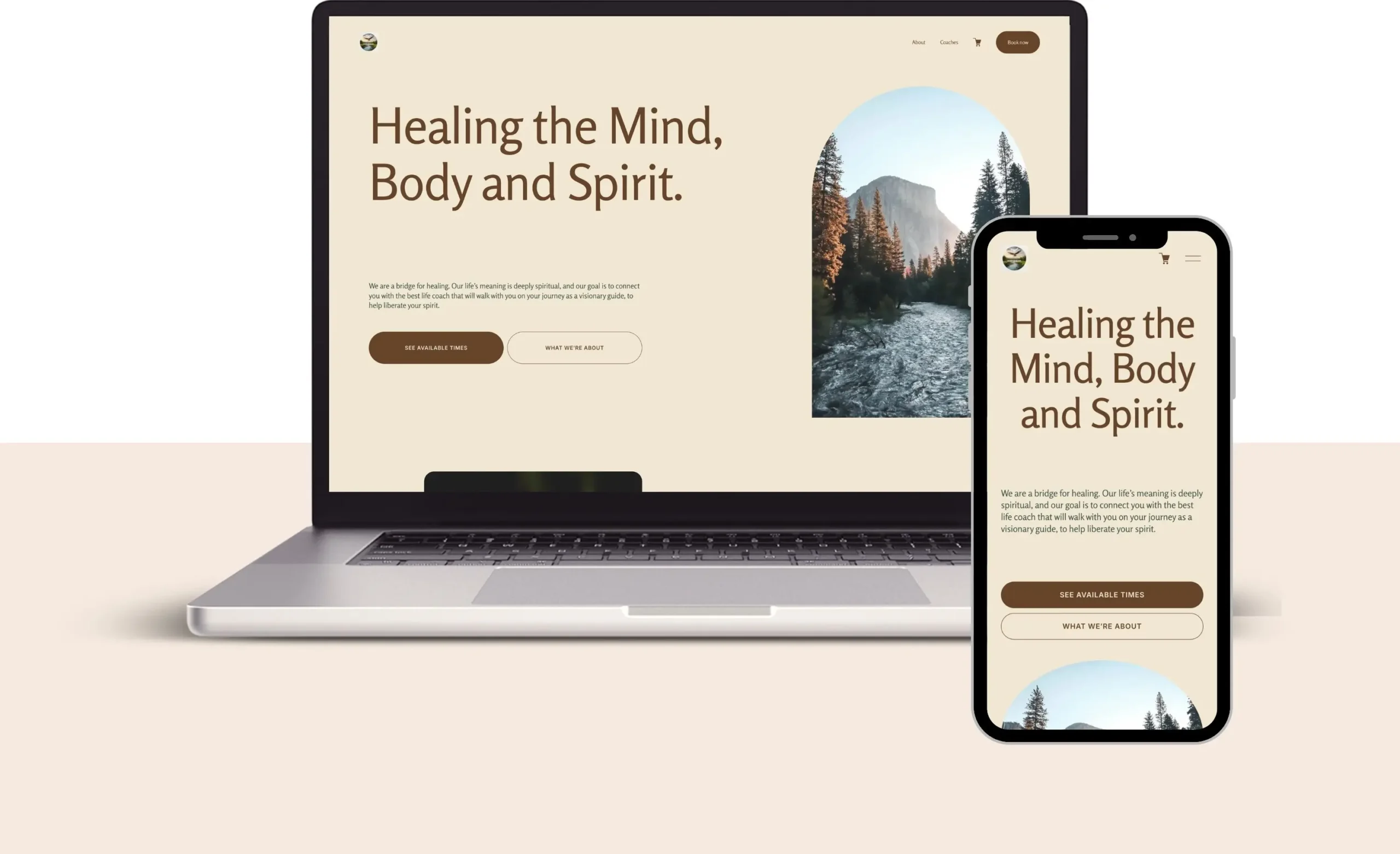 Sacred River Way Website in Desktop and Mobile Sample of Sacred River Way website on desktop and mobile